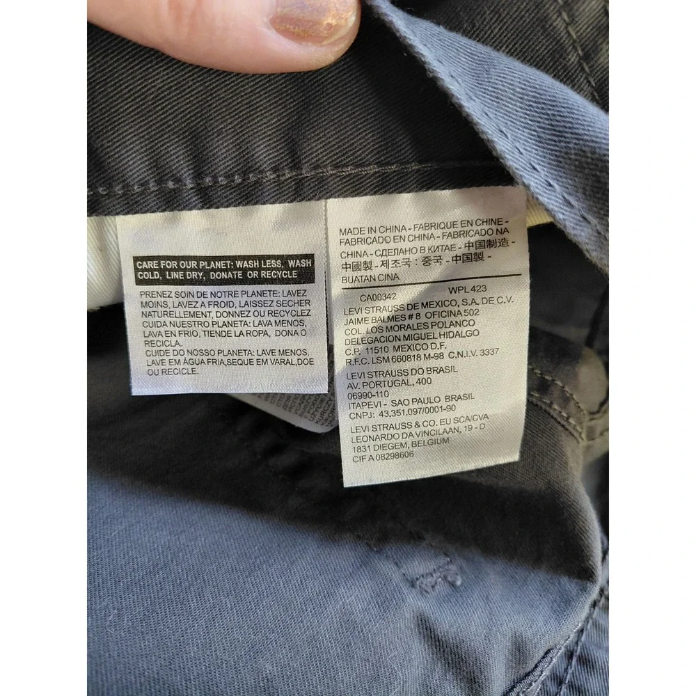 Levis 505 Regular Fit Grey Straight Leg Twill Pants Mens 38x32 00505-0012